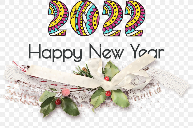 Petal Flower Font Meter, PNG, 3000x2004px, Happy New Year, Flower, Meter, Paint, Petal Download Free