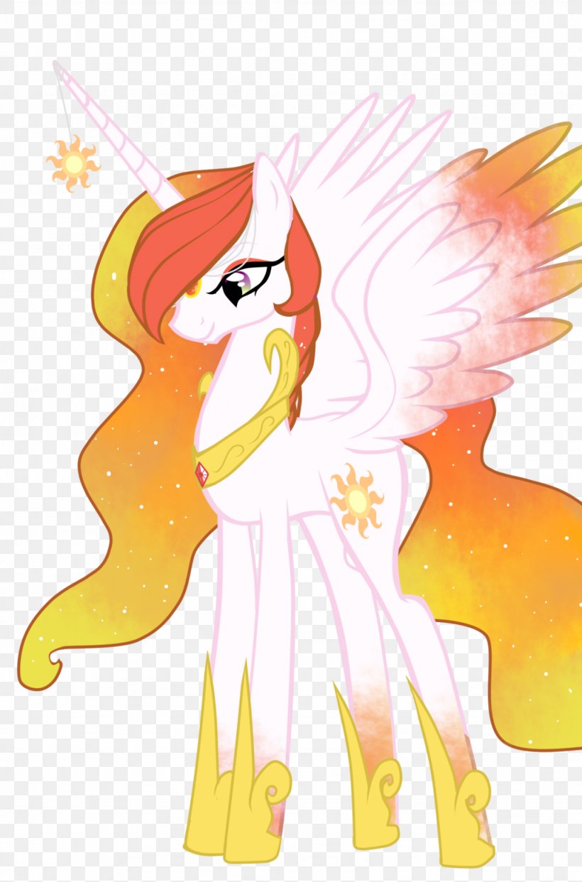 Princess Celestia Pony Illustration Horse DeviantArt, PNG, 1024x1551px, Watercolor, Cartoon, Flower, Frame, Heart Download Free