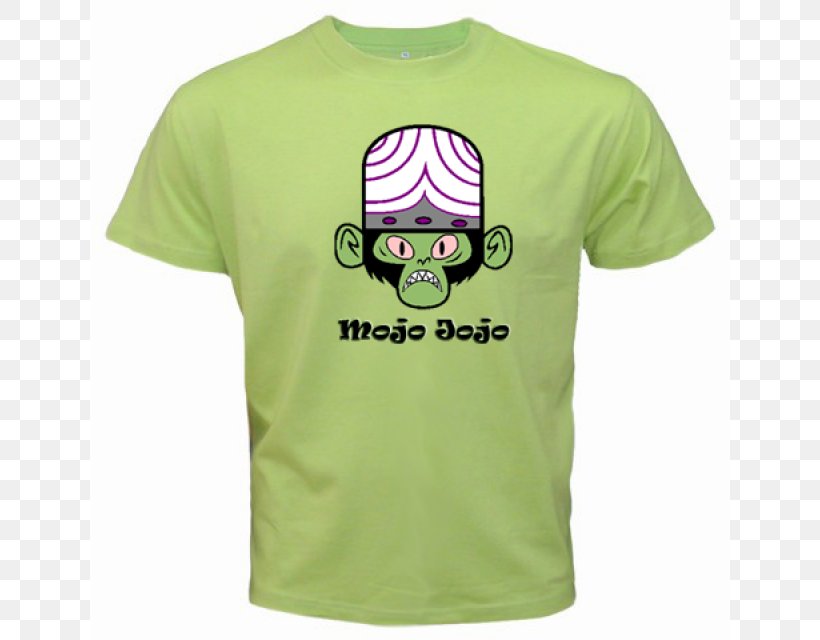 T-shirt Mojo Jojo Logo Green Sleeve, PNG, 800x640px, Tshirt, Active Shirt, Brand, Clothing, Green Download Free