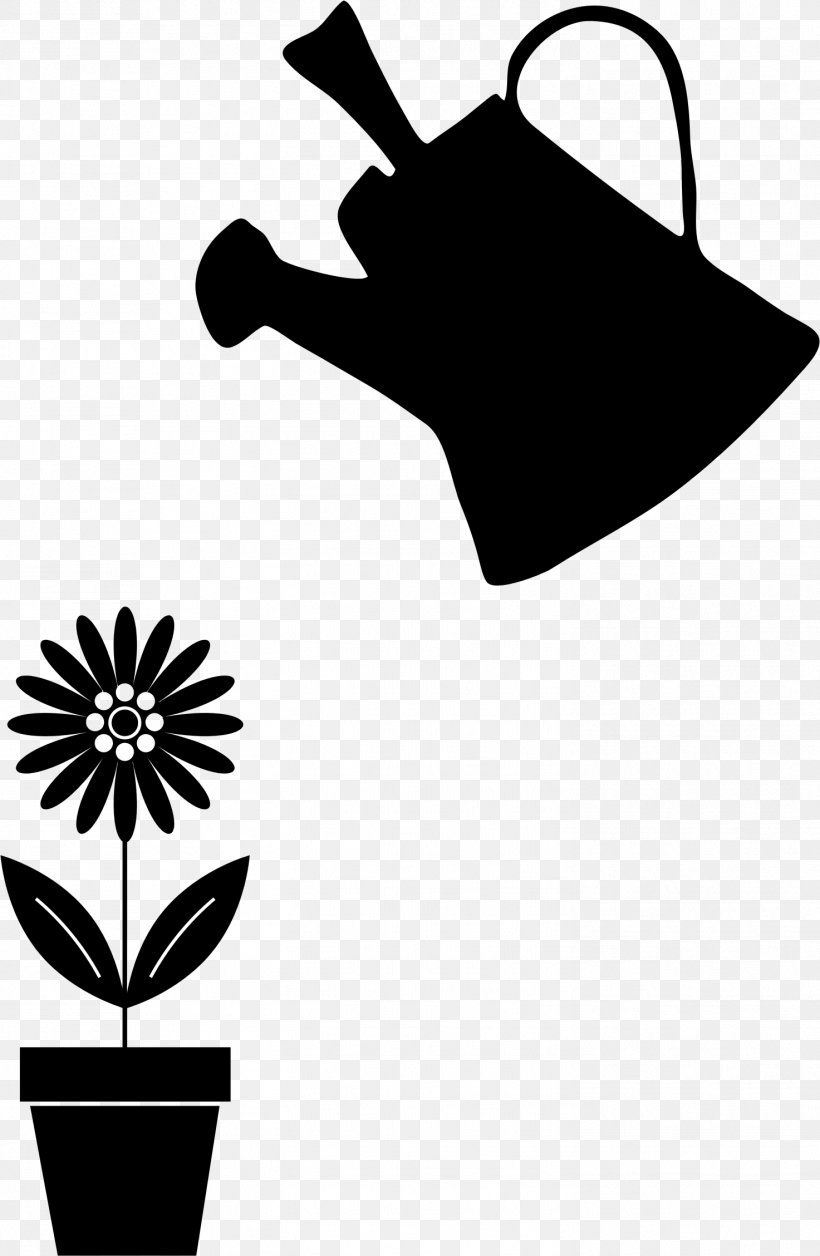 Watering Cans Clip Art Flowerpot Garden, PNG, 1473x2257px, Watering Cans, Aquatic Plants, Artwork, Black And White, Flower Download Free