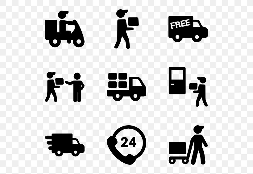 Delivery Logistics Clip Art, PNG, 600x564px, Delivery, Area, Black, Black And White, Box Download Free