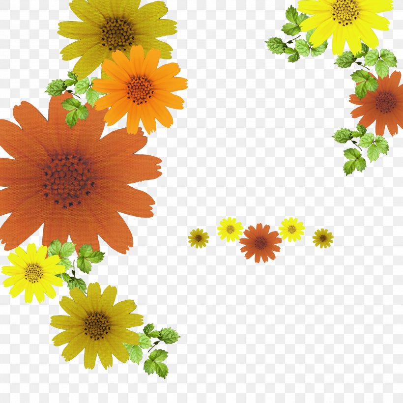 Floral Design Yellow Clip Art, PNG, 2999x3000px, Floral Design, Chrysanths, Cut Flowers, Dahlia, Daisy Download Free