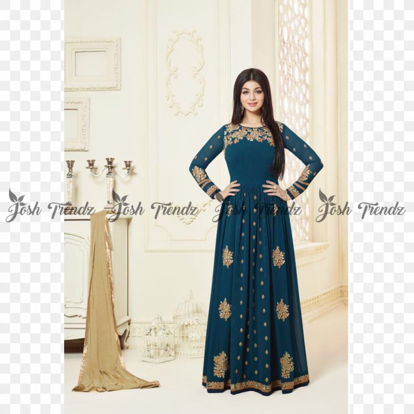 Shalwar Kameez Georgette Anarkali Salwar Suit Dupatta Embroidery, PNG, 1000x1000px, Watercolor, Cartoon, Flower, Frame, Heart Download Free