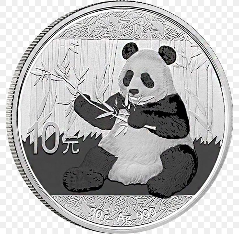 Chinese Silver Panda Perth Mint Chinese Gold Panda Bullion Coin, PNG, 800x800px, Chinese Silver Panda, American Gold Eagle, Australian Silver Kangaroo, Bear, Black And White Download Free