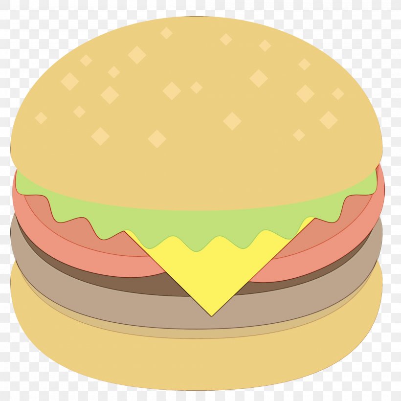 Hamburger Cartoon, PNG, 2000x2000px, Yellow, Baked Goods, Cheeseburger, Cuisine, Fast Food Download Free