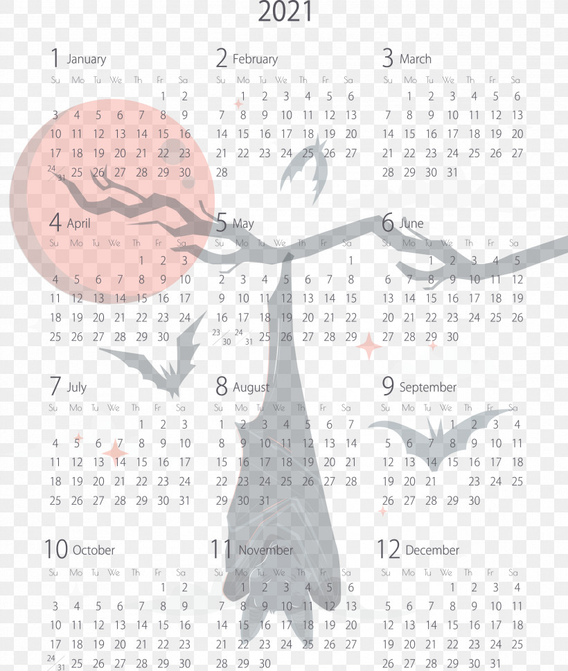 2021 Yearly Calendar Printable 2021 Yearly Calendar Template 2021 Calendar, PNG, 2537x3000px, 2021 Calendar, 2021 Yearly Calendar, Bats, Mockup, Printable 2021 Yearly Calendar Template Download Free