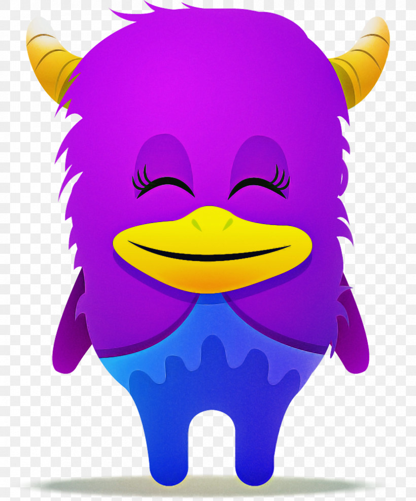 Cartoon Purple Violet Yellow Smile, PNG, 830x1000px, Cartoon, Animation, Livestock, Magenta, Purple Download Free