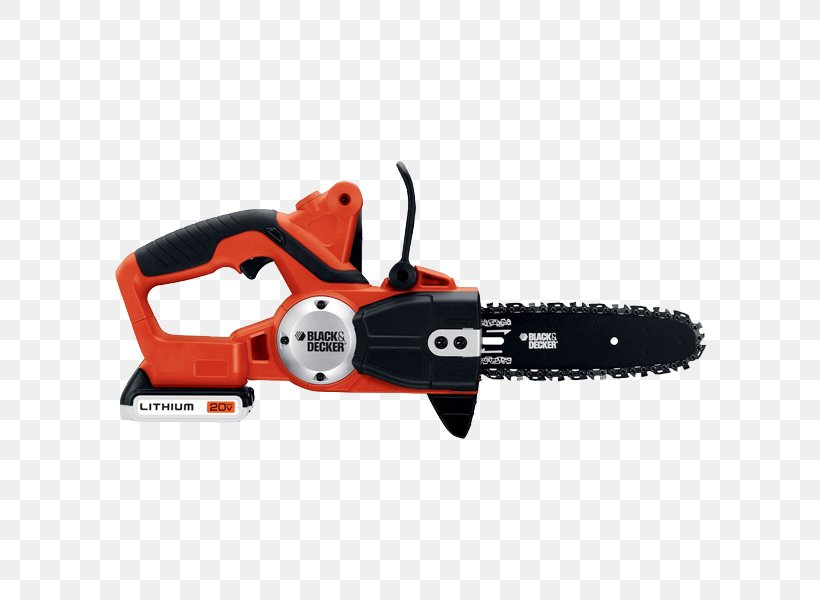 Chainsaw Black & Decker LCS120 Cordless BLACK + DECKER Outdoor Equipment Batteries & Charger LBXR20 20-Volt MAX* Lithium-Ion Battery, PNG, 600x600px, Chainsaw, Augers, Black Decker, Cordless, Cutting Tool Download Free