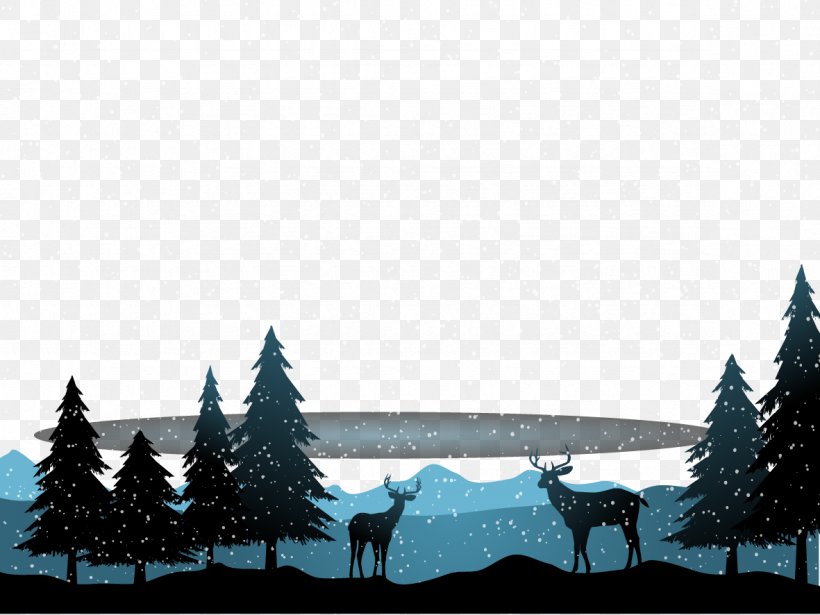Deer Snow Winter Landscape Christmas, PNG, 1181x886px, Deer, Arctic, Black And White, Christmas, Landscape Download Free