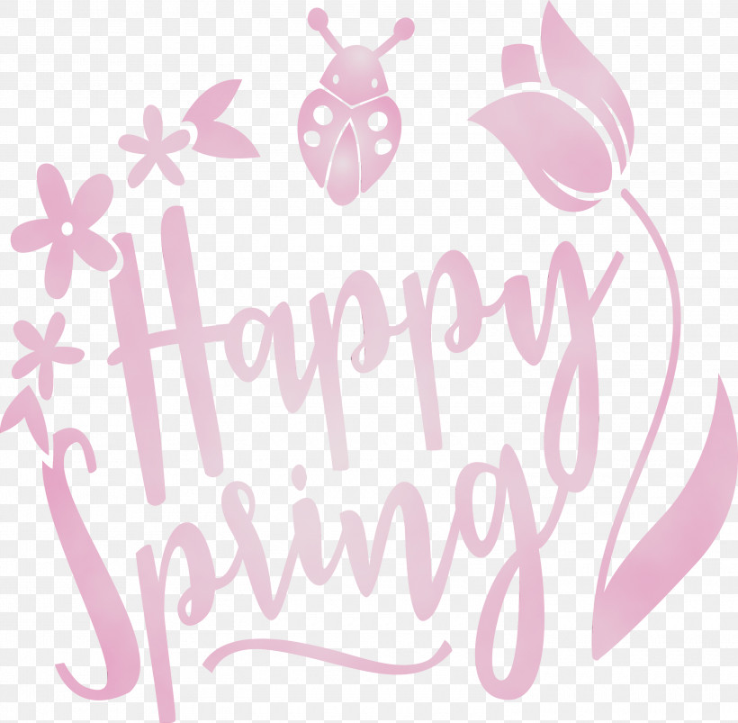 Pink Text Font Magenta Logo, PNG, 3000x2941px, Hello Spring, Logo, Magenta, Paint, Pink Download Free