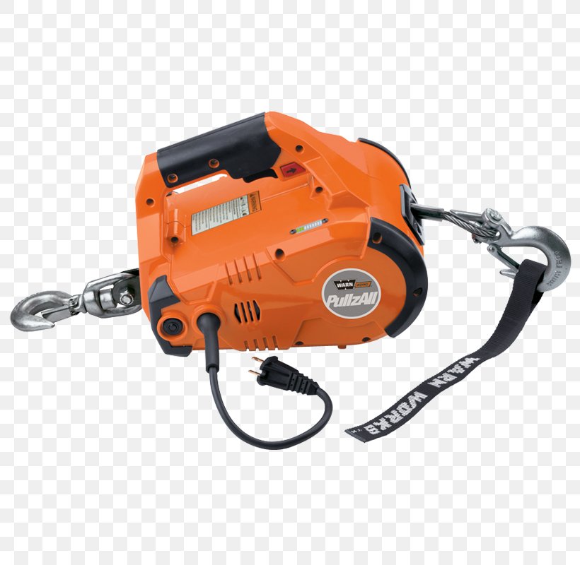 Hoist Winch Crane Warn Industries Warn 885000 Corded PullzAll, PNG, 800x800px, Hoist, Chain, Crane, Electric Motor, Electricity Download Free