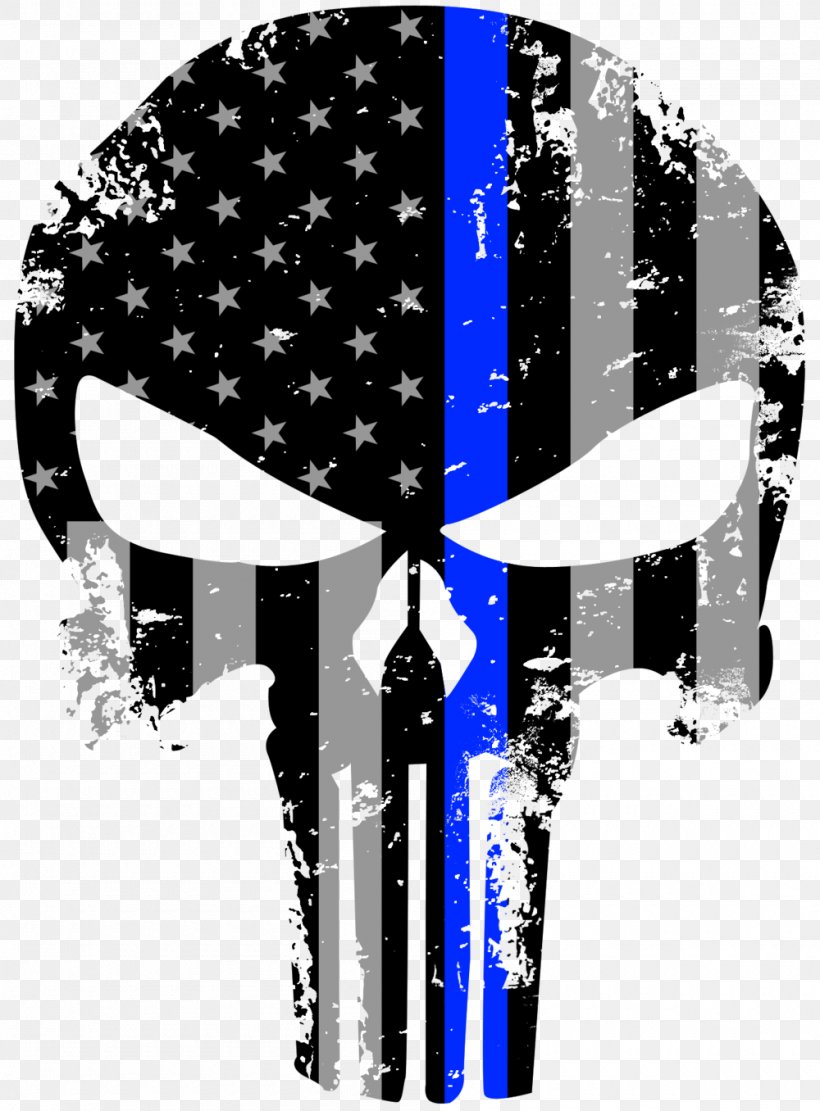 Punisher United States Thin Blue Line Decal Police Officer, PNG, 1000x1356px, Punisher, Black And White, Blue, Decal, Flag Of The United States Download Free