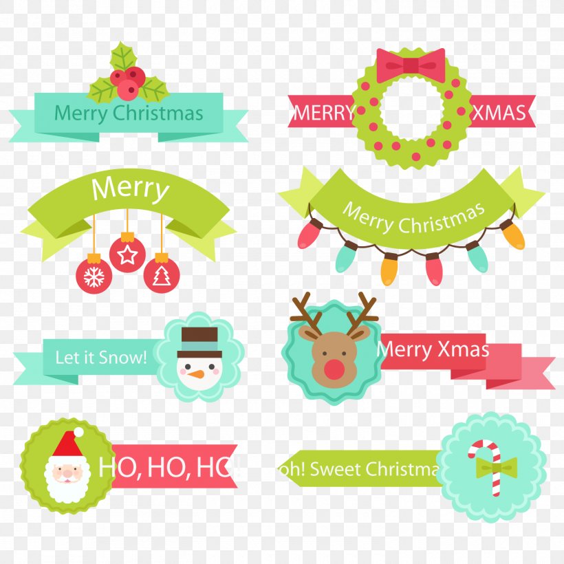 Santa Claus Christmas Ribbon Label Clip Art, PNG, 1500x1500px, Santa Claus, Birthday, Caganer, Christmas, Christmas Eve Download Free