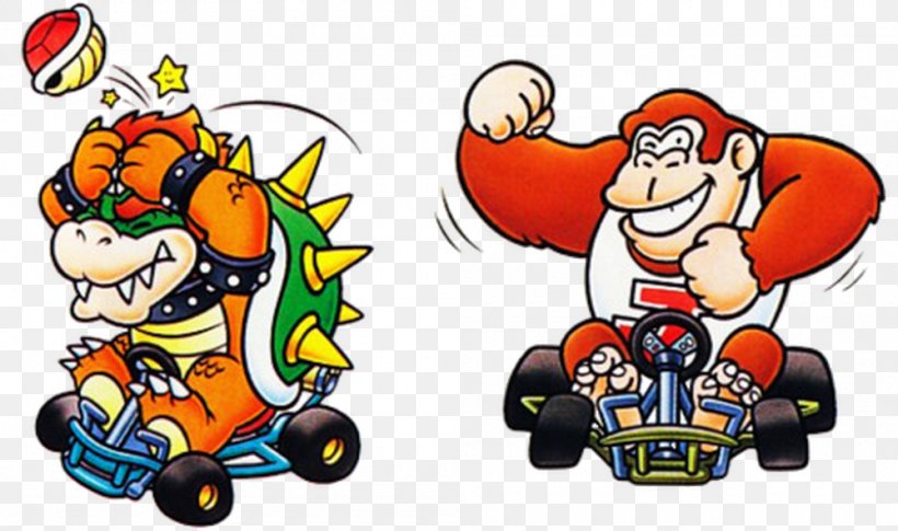 Super Mario Kart Donkey Kong Super Mario Bros. Super Nintendo Entertainment System, PNG, 1000x592px, Super Mario Kart, Area, Art, Cartoon, Donkey Kong Download Free