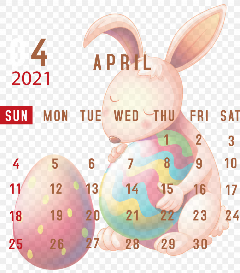 April 2021 Printable Calendar April 2021 Calendar 2021 Calendar, PNG, 2645x3000px, 2021 Calendar, April 2021 Printable Calendar, Easter Bunny, Easter Egg, Egg Download Free