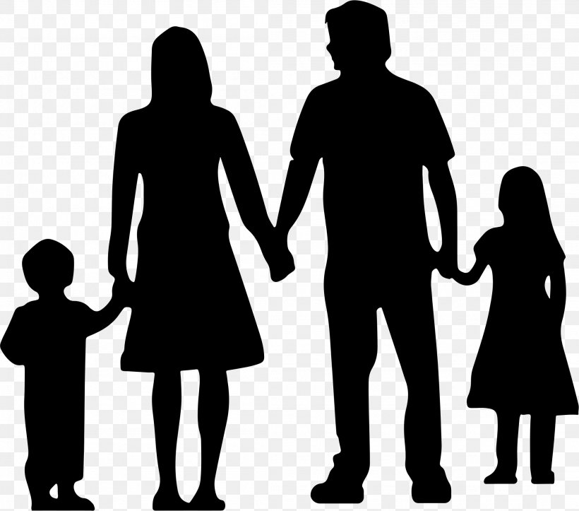 Nuclear Family Silhouette Clip Art, PNG, 2201x1941px, Family, Black And White, Child, Communication, Conversation Download Free