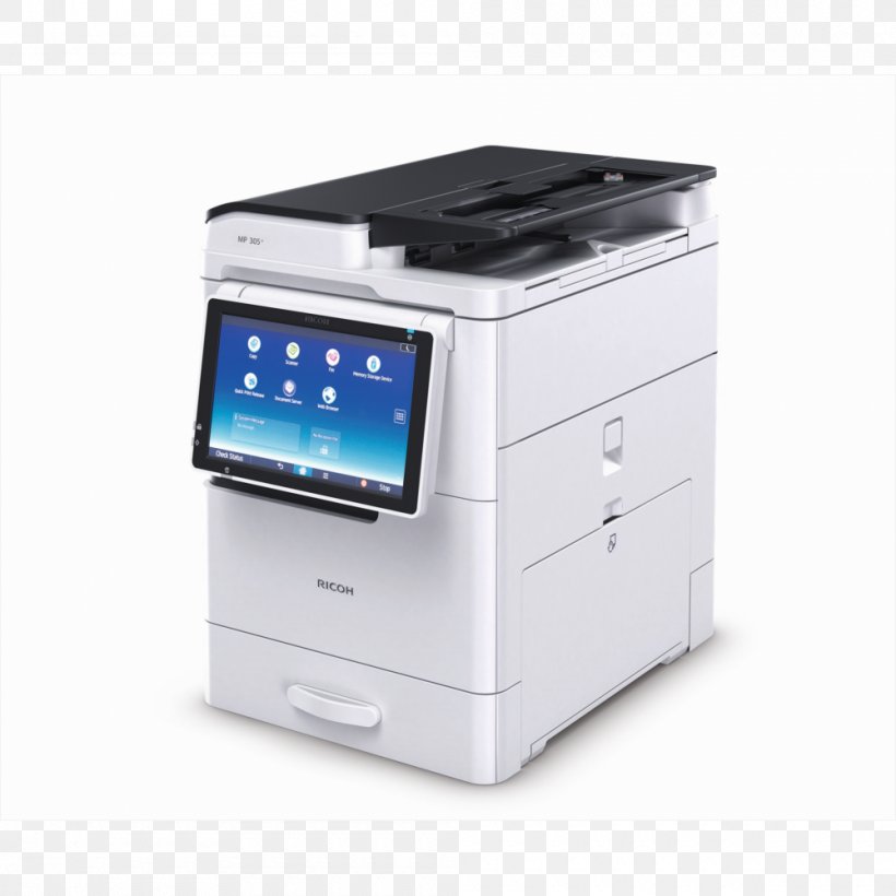 Ricoh MP 305+SPF Multi-function Printer Photocopier Gestetner, PNG, 1000x1000px, Ricoh, Black And White, Electronic Device, Fax, Gestetner Download Free