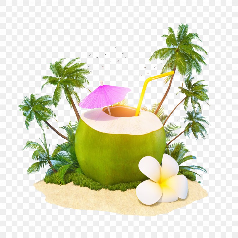 Cocktail Juice Coconut Water Coconut Milk, PNG, 2700x2700px, Cocktail, Arecaceae, Cocktail Umbrella, Coconut, Coconut Milk Download Free
