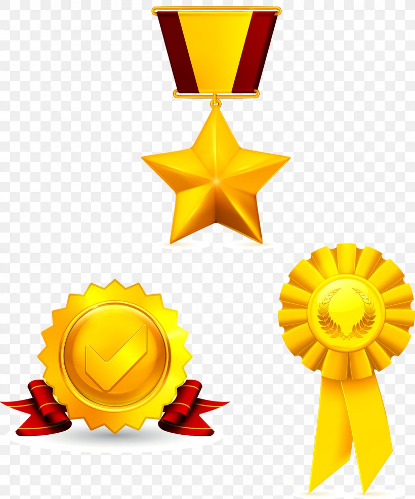Gold Medal Ribbon Award, PNG, 1300x1566px, Medal, Award, Badge, Blue Ribbon, Flower Download Free