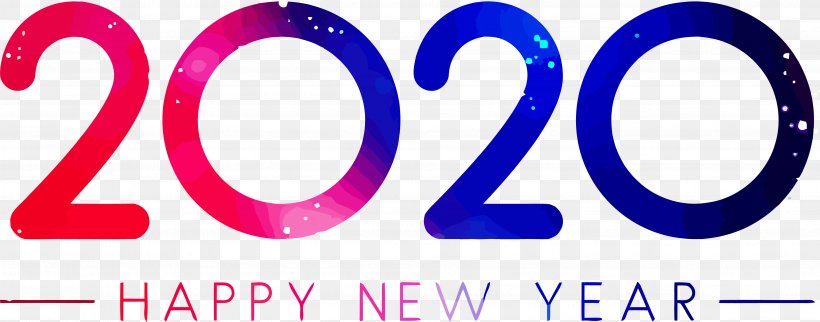 Happy New Year 2020 New Years 2020 2020, PNG, 3781x1485px, 2020, Happy New Year 2020, Electric Blue, New Years 2020, Number Download Free
