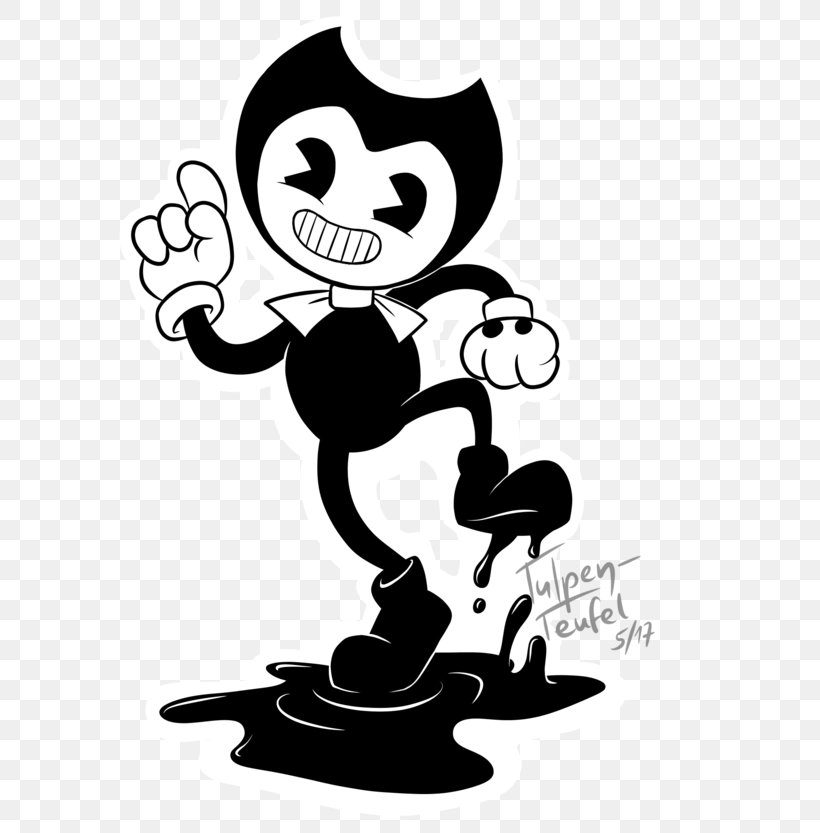 Bendy And The Ink Machine Drawing TheMeatly Games Fan Art, PNG, 600x833px, Watercolor, Cartoon, Flower, Frame, Heart Download Free