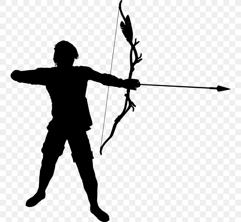 Archery Silhouette Clip Art, PNG, 750x756px, Archery, Archer, Arm, Black And White, Bow And Arrow Download Free
