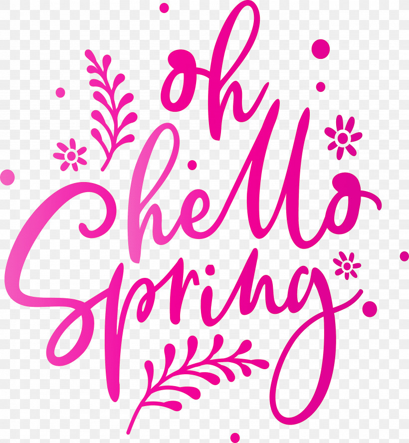 Hello Spring Spring, PNG, 2769x3000px, Hello Spring, Calligraphy, Line, Magenta, Pink Download Free