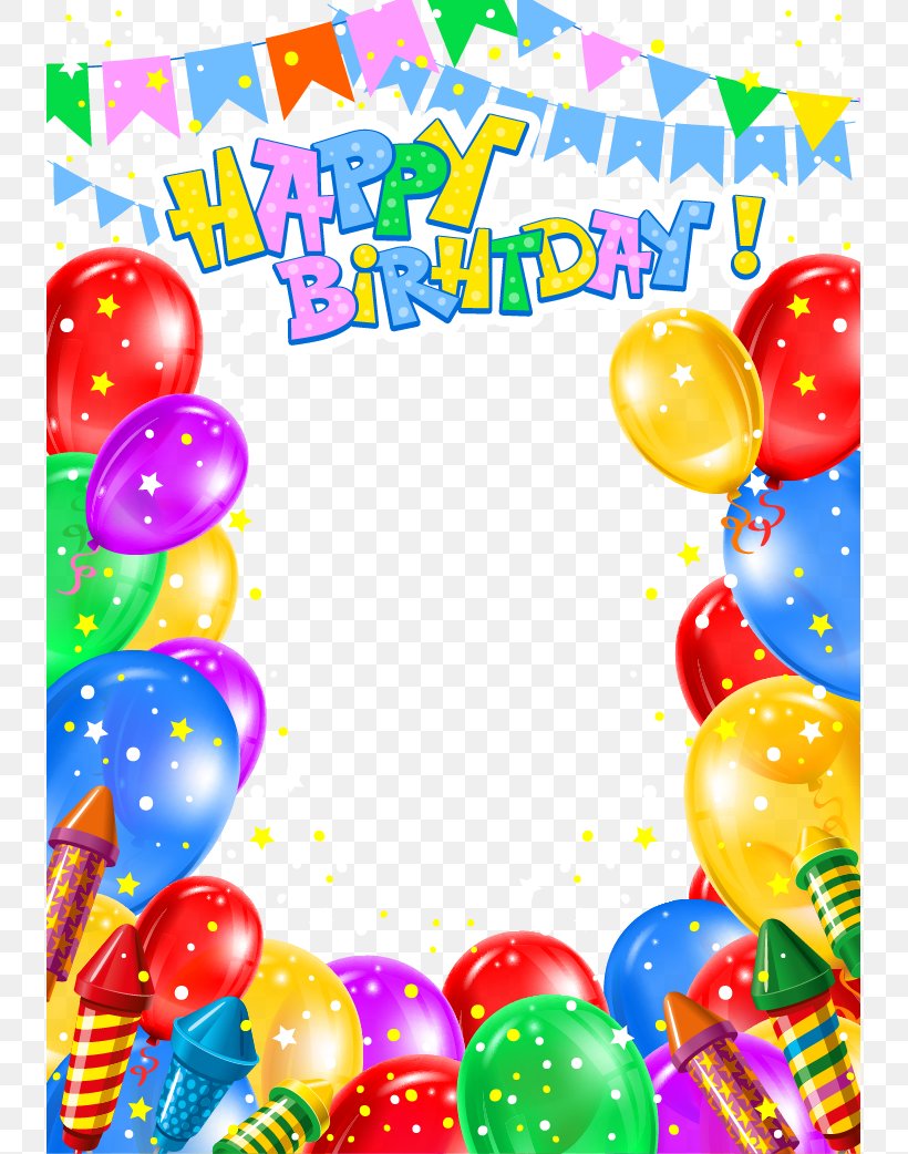 Birthday Balloon Wedding Invitation Greeting Card, PNG, 735x1042px ...