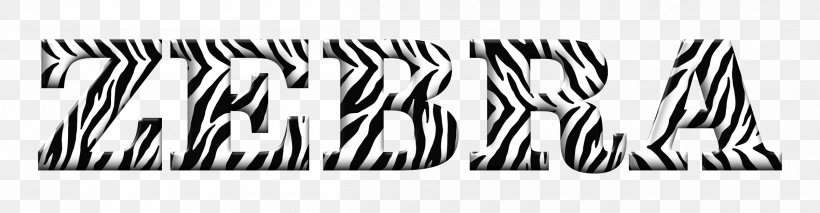 Text Zebra Font, PNG, 2400x626px, Text, Black, Black And White, Brand, Mammal Download Free