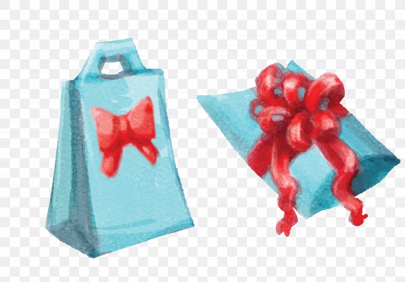 Christmas Gift Christmas Gift Watercolor Painting, PNG, 3727x2596px, Gift, Blue, Box, Christmas, Christmas Gift Download Free