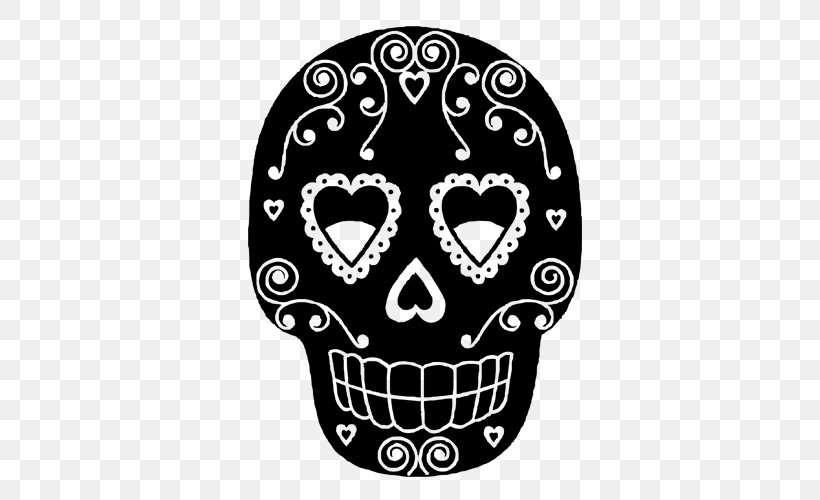 Skull T-shirt Calavera Day Of The Dead Bag, PNG, 500x500px, Skull, Bag, Black And White, Bone, Calavera Download Free