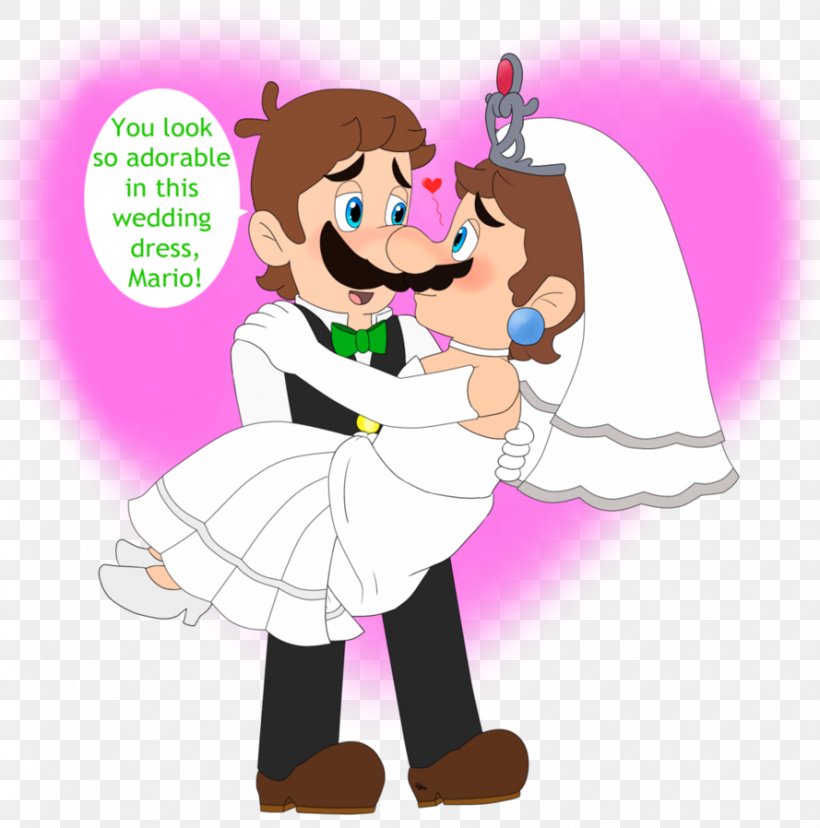 Super Mario Odyssey Luigi Super Mario Bros. Wedding Dress, PNG, 889x898px, Watercolor, Cartoon, Flower, Frame, Heart Download Free