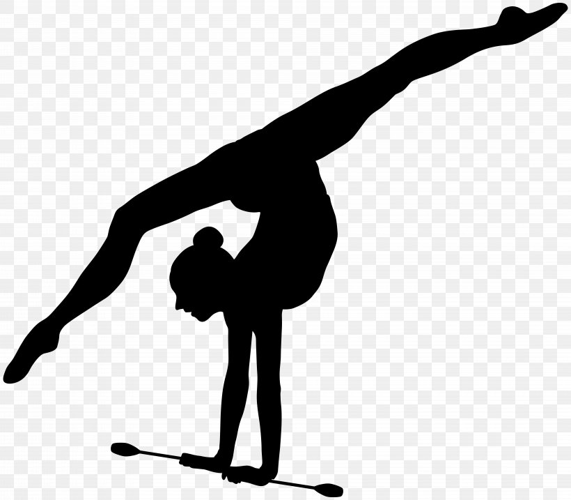 Rhythmic Gymnastics Ribbon Silhouette, PNG, 8000x6998px, Gymnastics, Arm, Artistic Gymnastics, Balance, Black And White Download Free