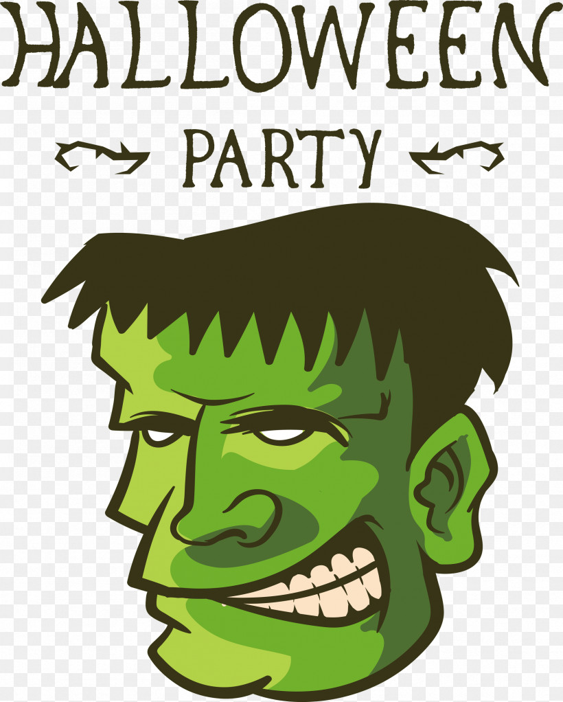 Halloween Party, PNG, 2407x3000px, Halloween Party, Behavior, Cartoon, Green, Human Download Free