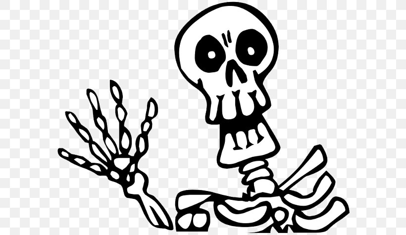 Human Skeleton Halloween Clip Art, PNG, 600x475px, Skeleton, Area, Art, Black And White, Bone Download Free