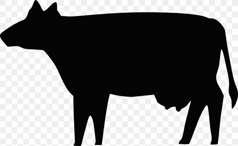 Angus Cattle Beef Cattle Silhouette Clip Art, PNG, 1000x616px, Angus Cattle, Art, Beef Cattle, Black, Black And White Download Free