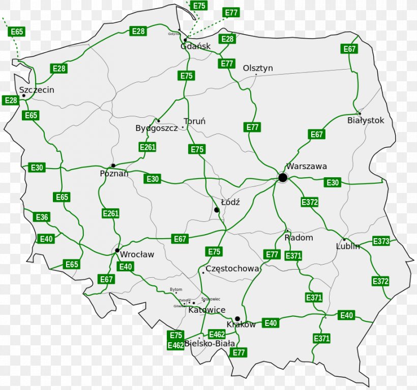 Poland International E-road Network Controlled-access Highway, PNG, 915x858px, Poland, Area, Controlledaccess Highway, Europe, European Route E67 Download Free