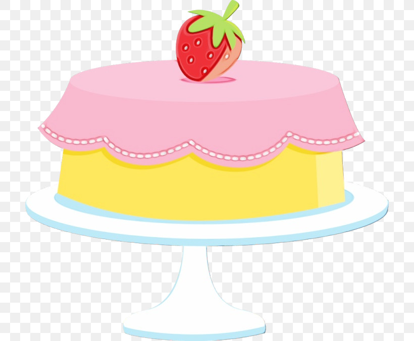 Strawberry, PNG, 720x676px, Watercolor, Cake, Cake Decorating, Cake Stand, Paint Download Free