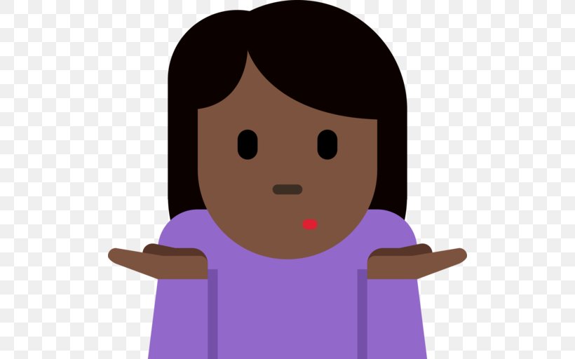 Shrug Emojipedia Dark Skin Human Skin Color, PNG, 512x512px, Watercolor, Cartoon, Flower, Frame, Heart Download Free