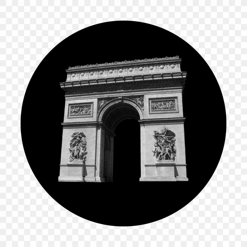 Arc De Triomphe Champs-Élysées Place De La Concorde Arch Of Titus Hotel, PNG, 1200x1200px, Arc De Triomphe, Arch, Arch Of Titus, Architecture, Black And White Download Free