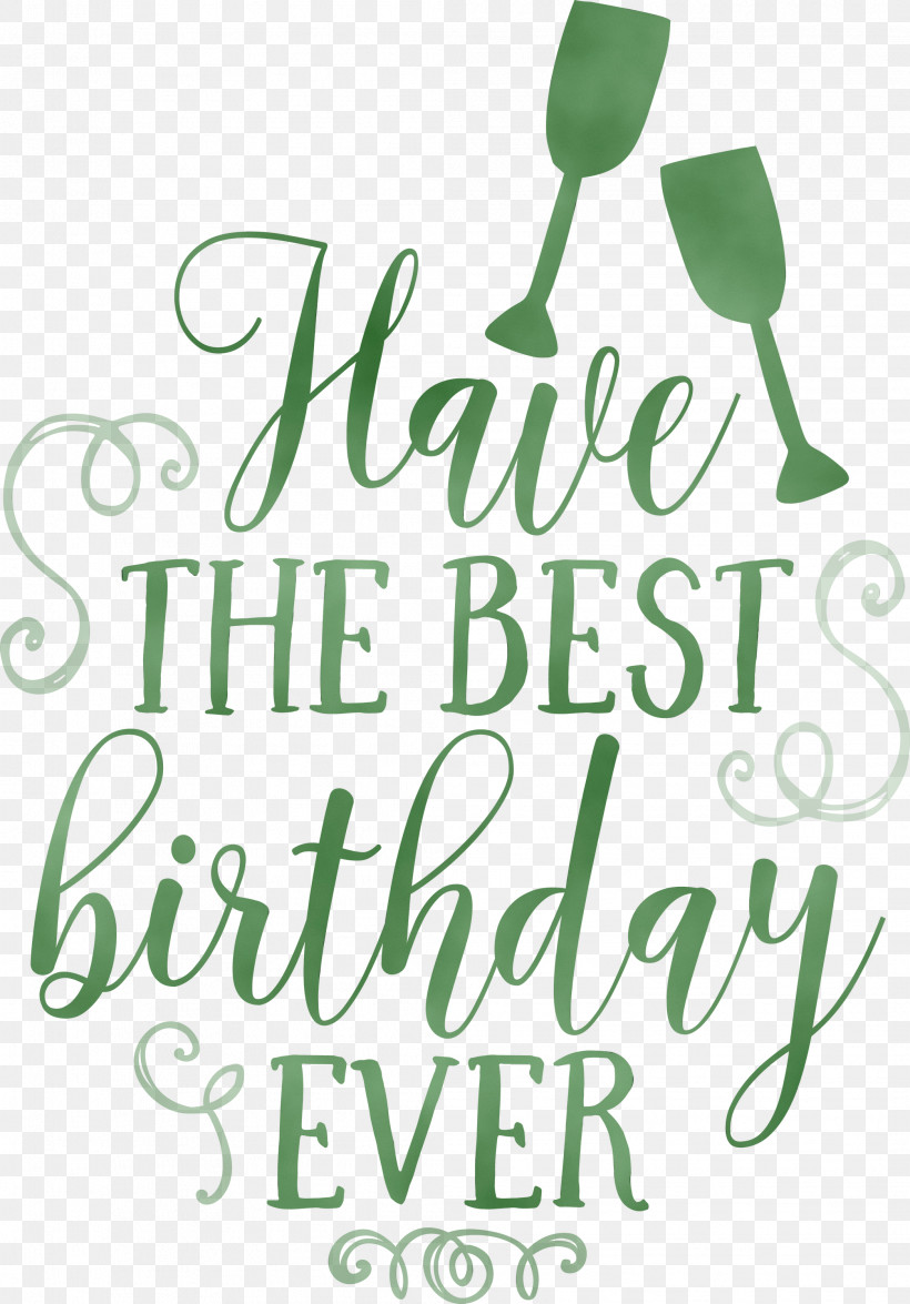 Calligraphy Font Green Meter Flower, PNG, 2092x3000px, Birthday, Calligraphy, Flower, Green, M Download Free