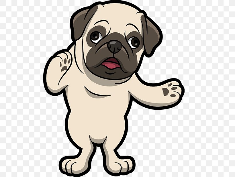 Pug Puppy Clip Art Dog Breed Companion Dog, PNG, 618x618px, Pug, Animation, Canidae, Carnivore, Cartoon Download Free