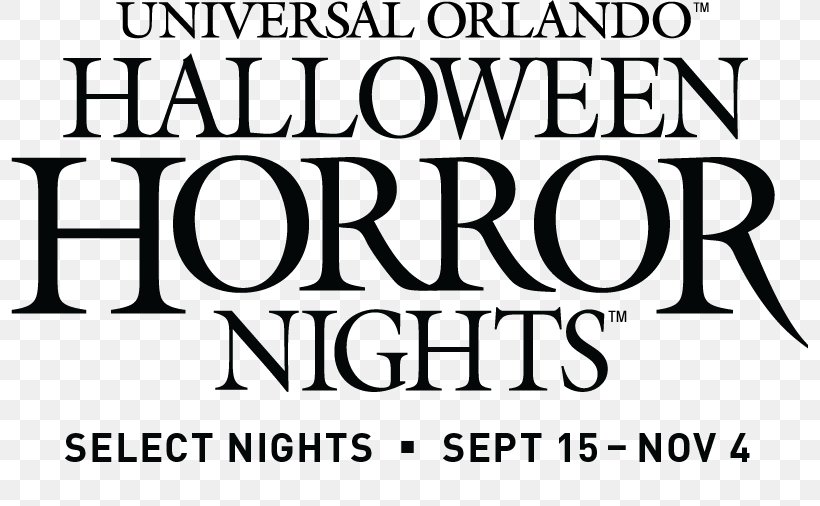 Halloween Horror Nights Universal's Islands Of Adventure Haunted Attraction The Wizarding World Of Harry Potter Resort, PNG, 797x506px, Halloween Horror Nights, Area, Black, Black And White, Brand Download Free