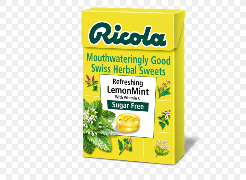 Ricola Mint Herb Lemon Beebalm Elderflower Cordial, PNG, 600x600px, Ricola, Candy, Elderflower Cordial, Food, Health Download Free