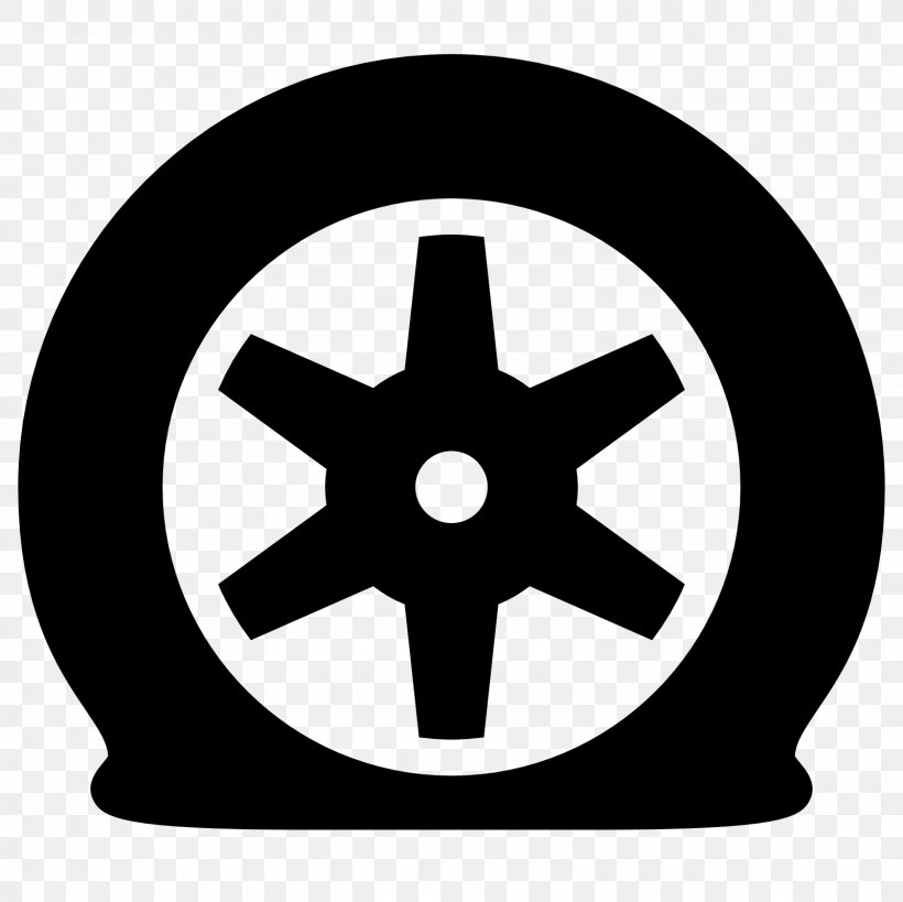 Car Flat Tire, PNG, 1600x1600px, Car, Black And White, Flat Tire, Font Awesome, Rim Download Free