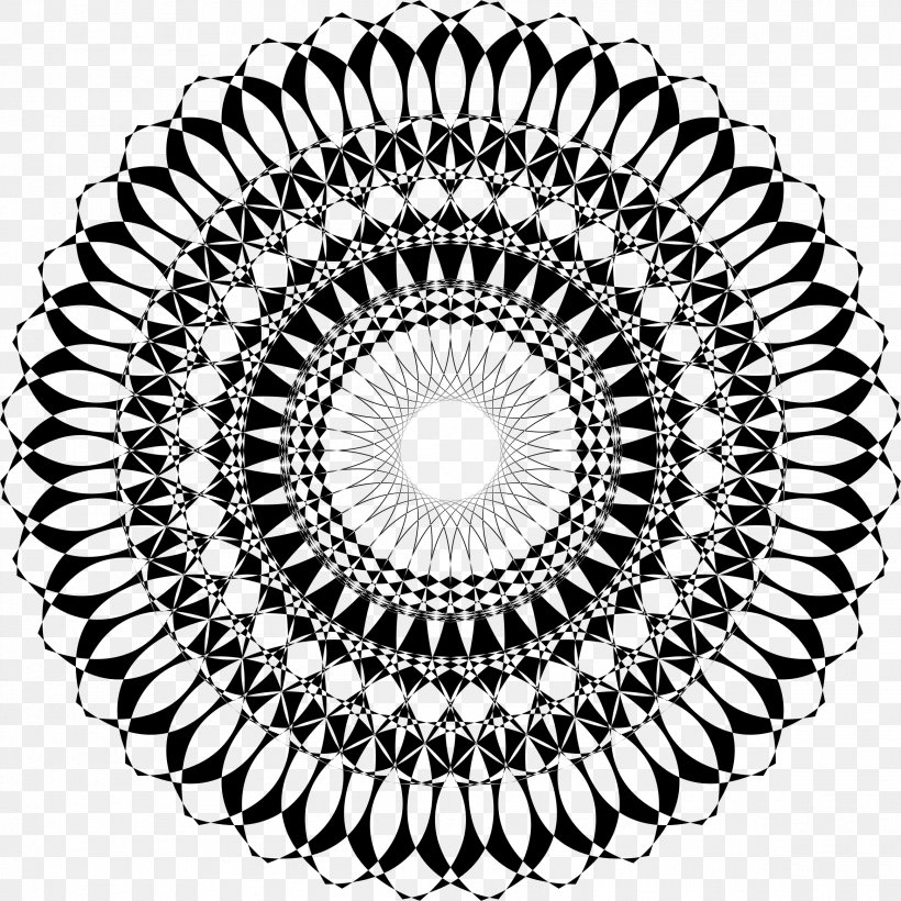 Mandala Geometric Shape, PNG, 2330x2330px, Mandala, Art, Black And White, Drawing, Geometric Shape Download Free