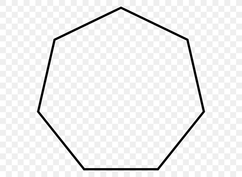 Heptagon Regular Polygon Shape Star Polygon, PNG, 600x600px, Heptagon, Area, Black, Black And White, Equiangular Polygon Download Free