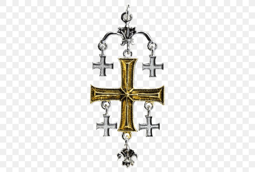 Kingdom Of Jerusalem Crucifix Cross Knights Templar, PNG, 555x555px, Jerusalem, Amulet, Body Jewelry, Brass, Charms Pendants Download Free