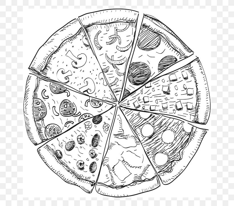 Sushi Pizza Sushi Pizza Wine, PNG, 720x720px, Pizza, Area, Black And White, Dish, Drawing Download Free