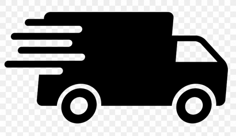 Package Delivery Cargo Van, PNG, 849x490px, Delivery, Black And White, Brand, Cargo, Courier Download Free